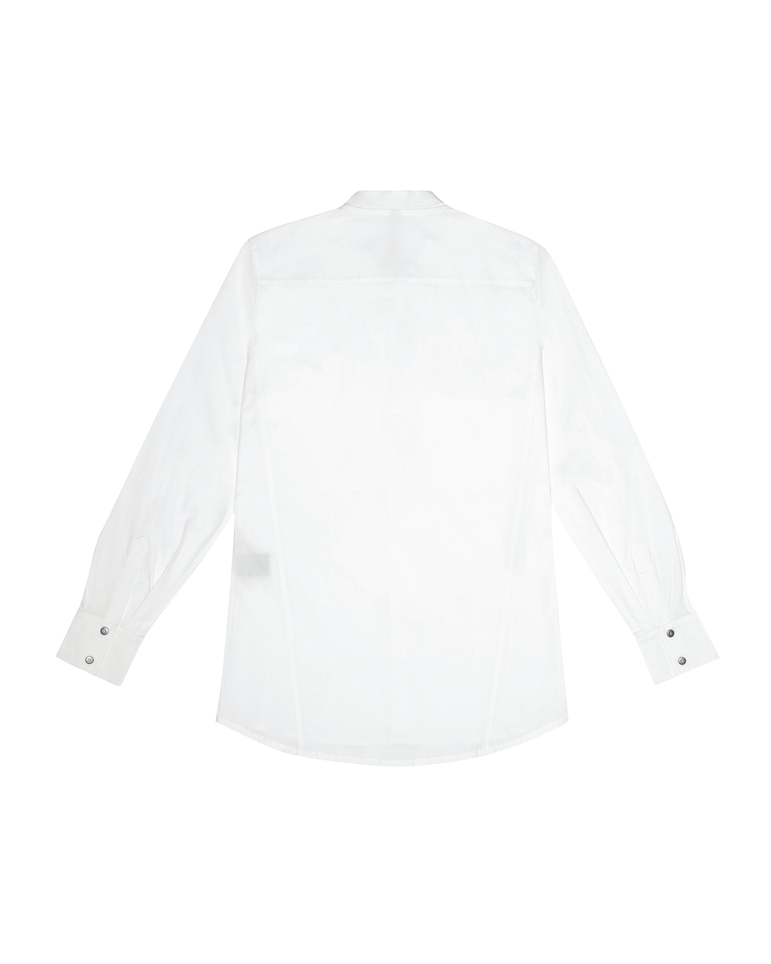 Stretchy cotton button up shirt in white