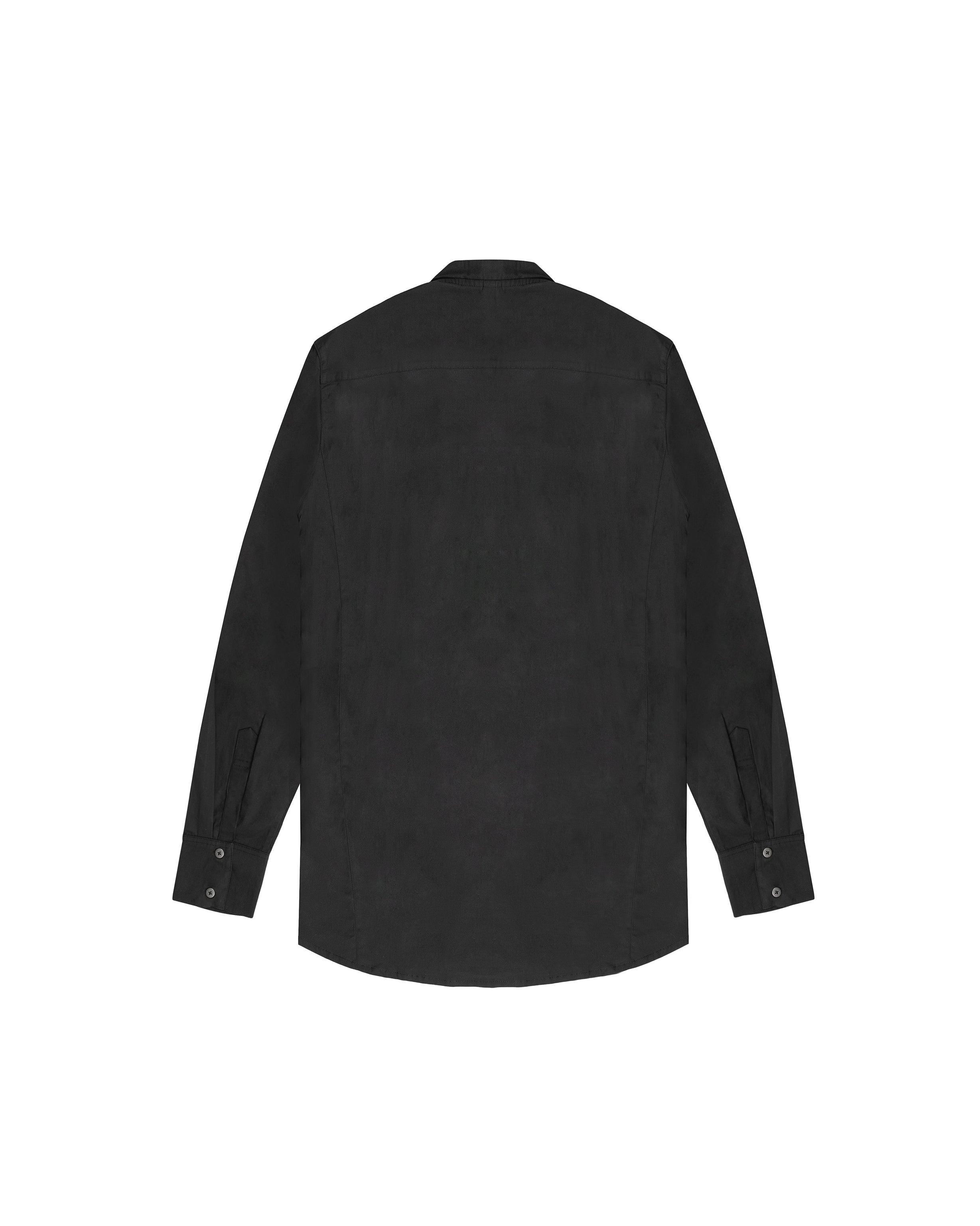 Stretchy cotton button up shirt in black
