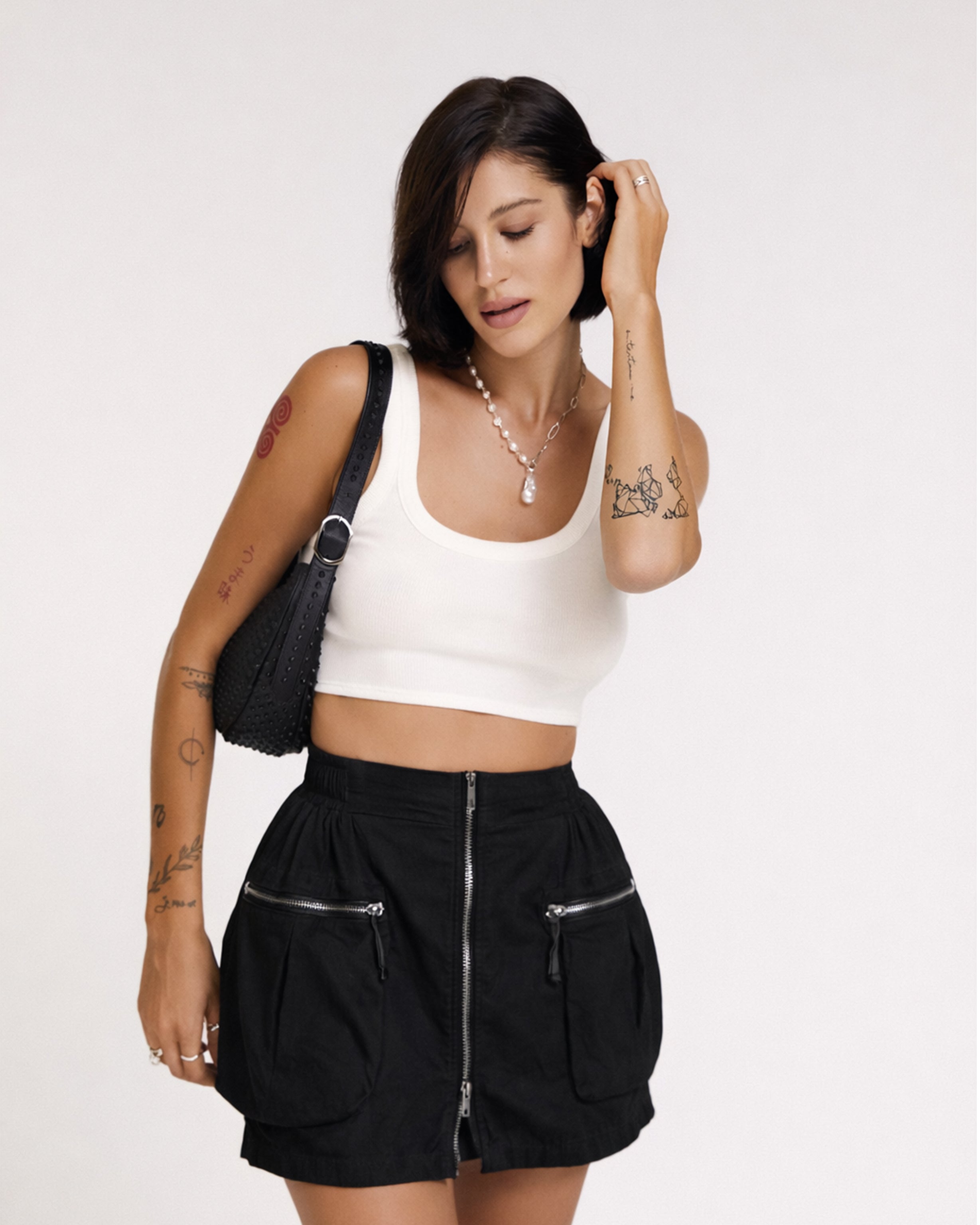 Cargo skirt in black