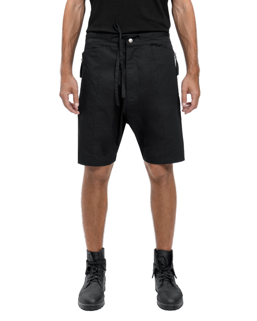 Side zipper shorts in black - DESU clothing