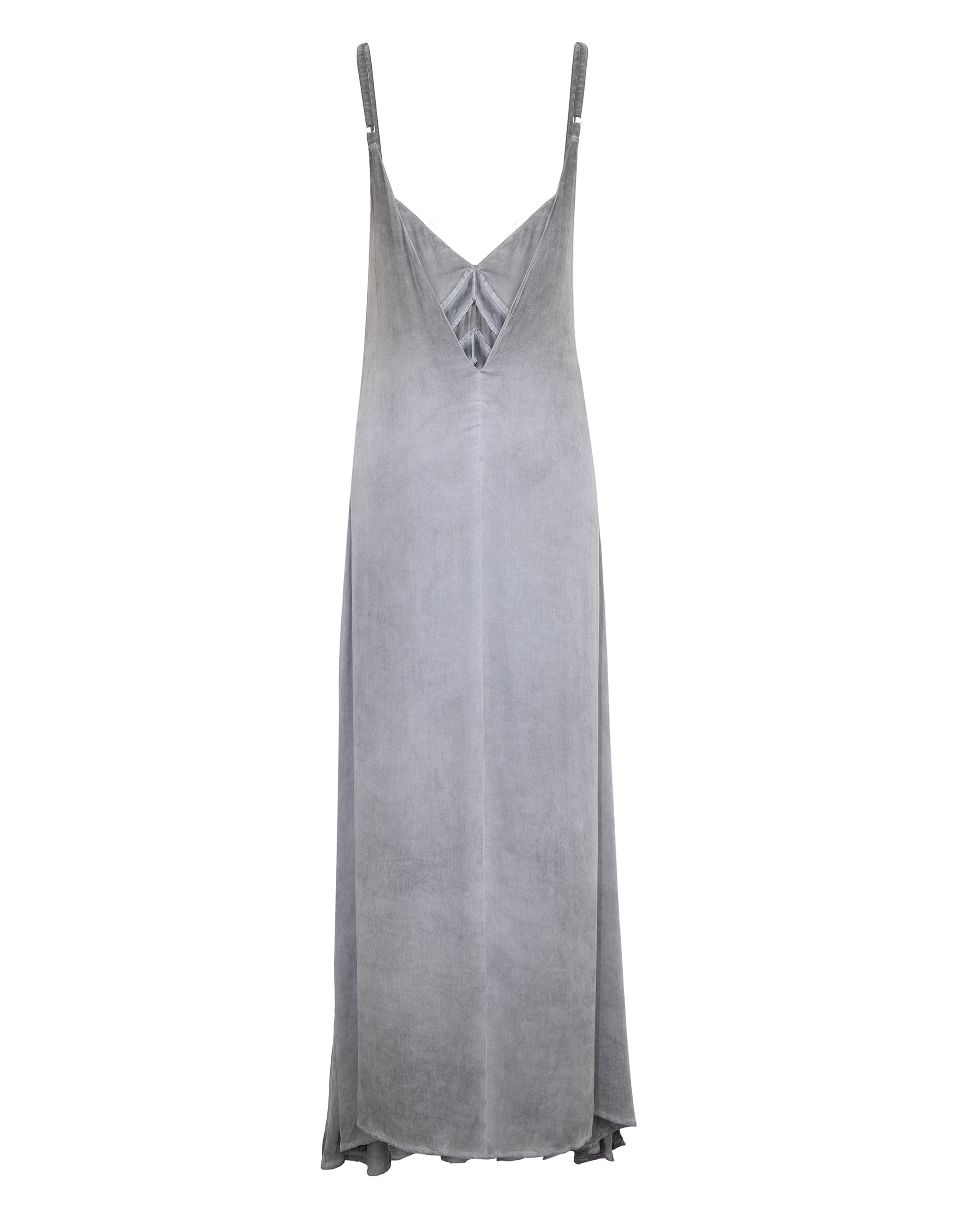 Maxi dress front split in grey