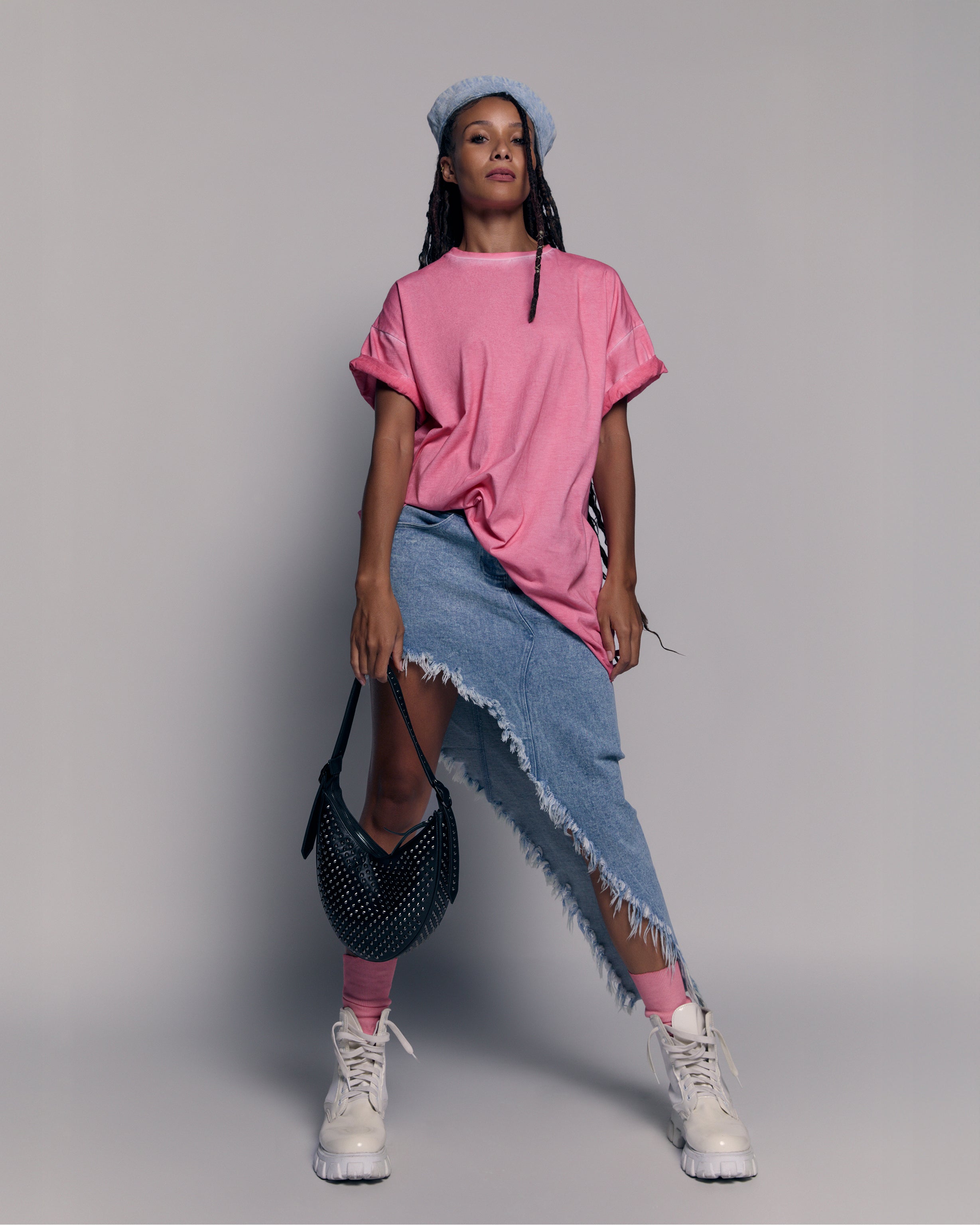 Rhinestone T-shirt in Pink