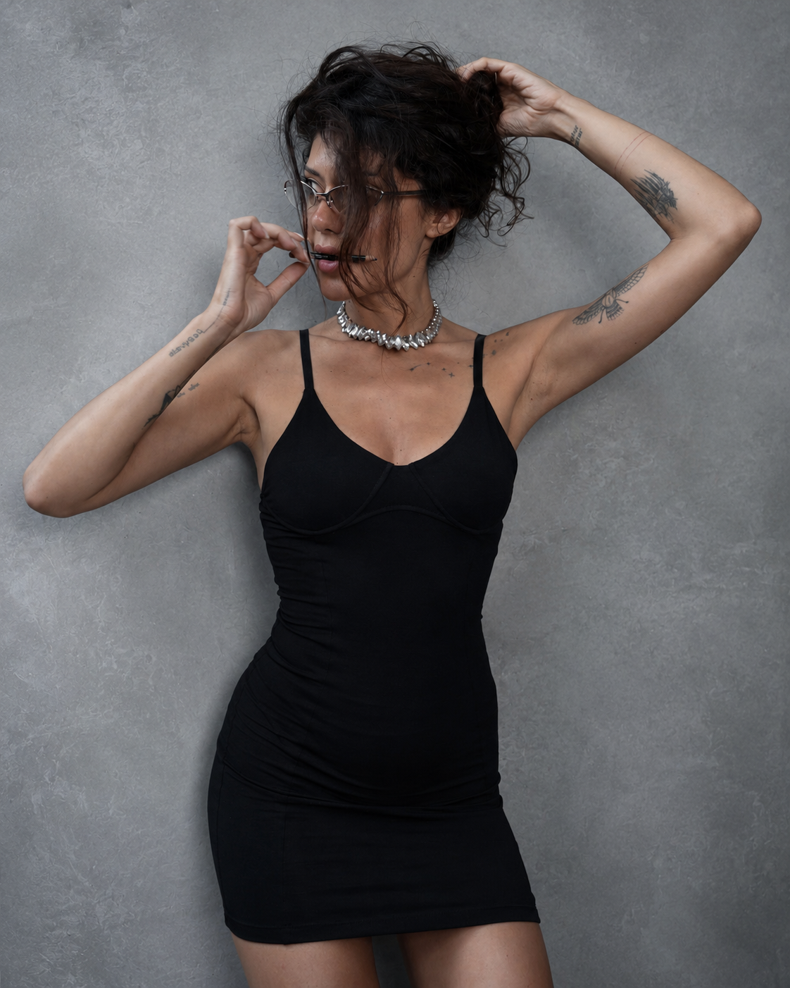 Sculpt mini dress in Black
