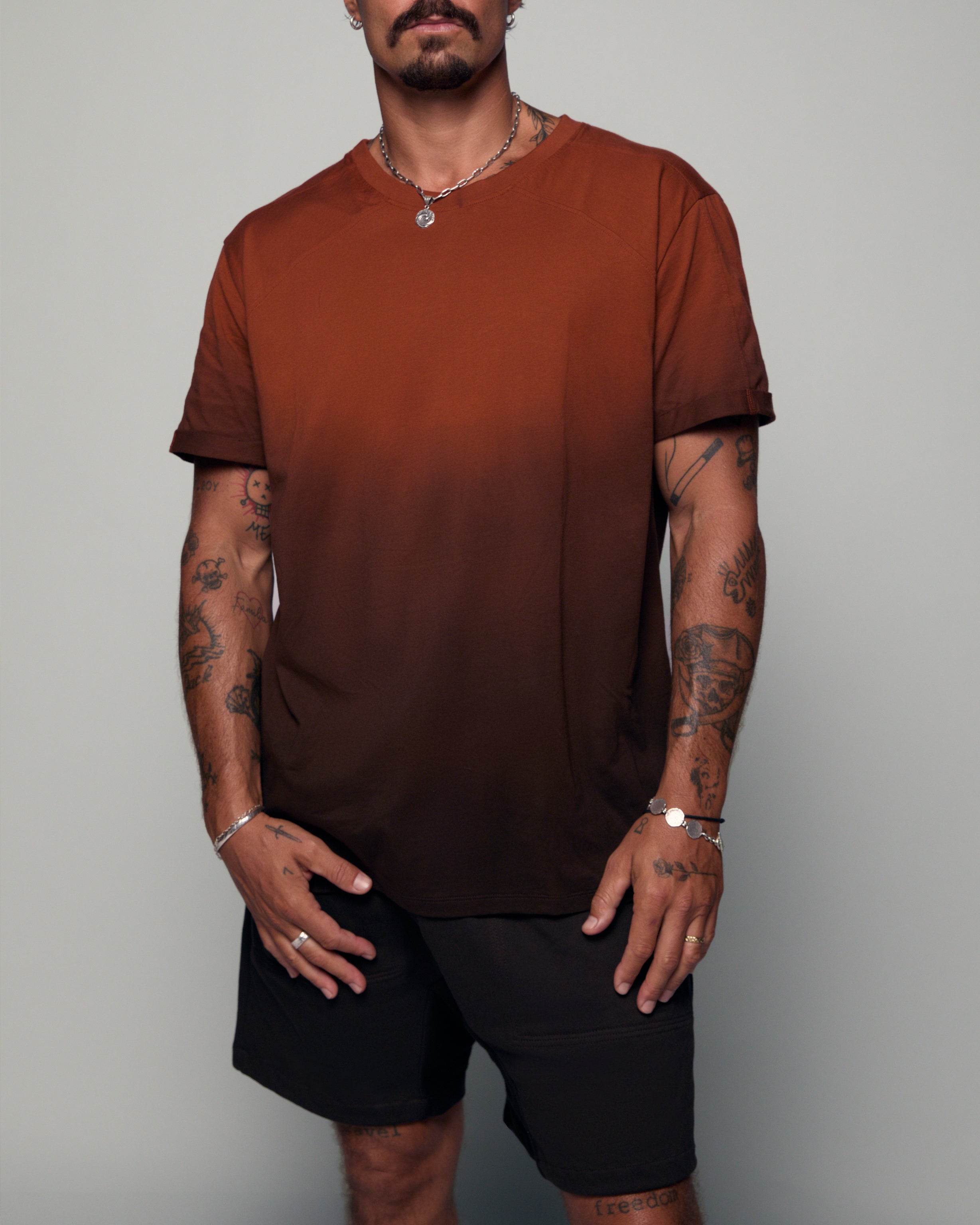 T-shirt with brown ombre