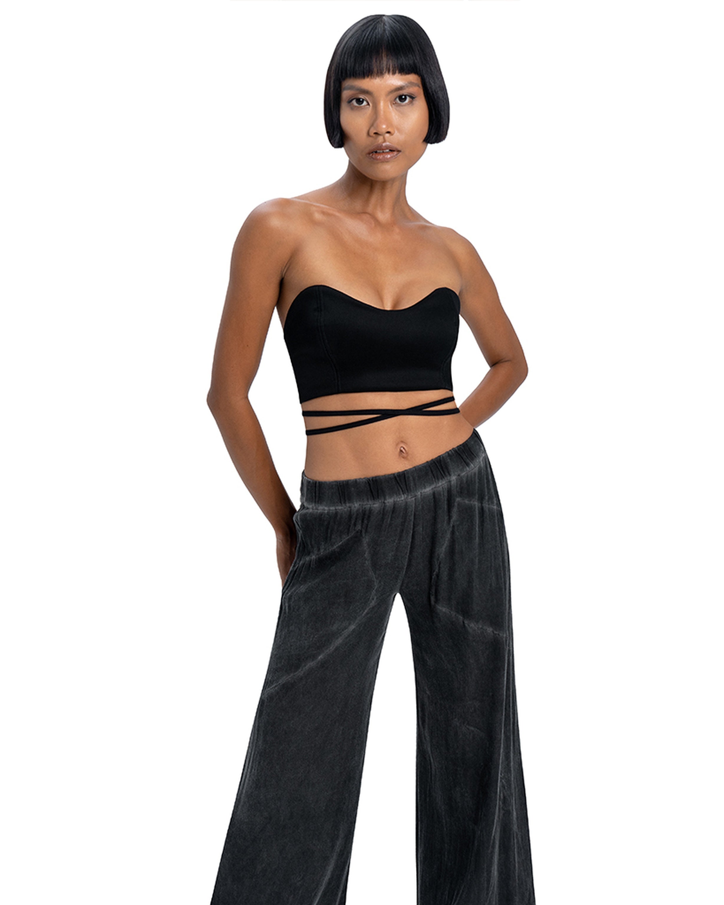 Wide pants in black