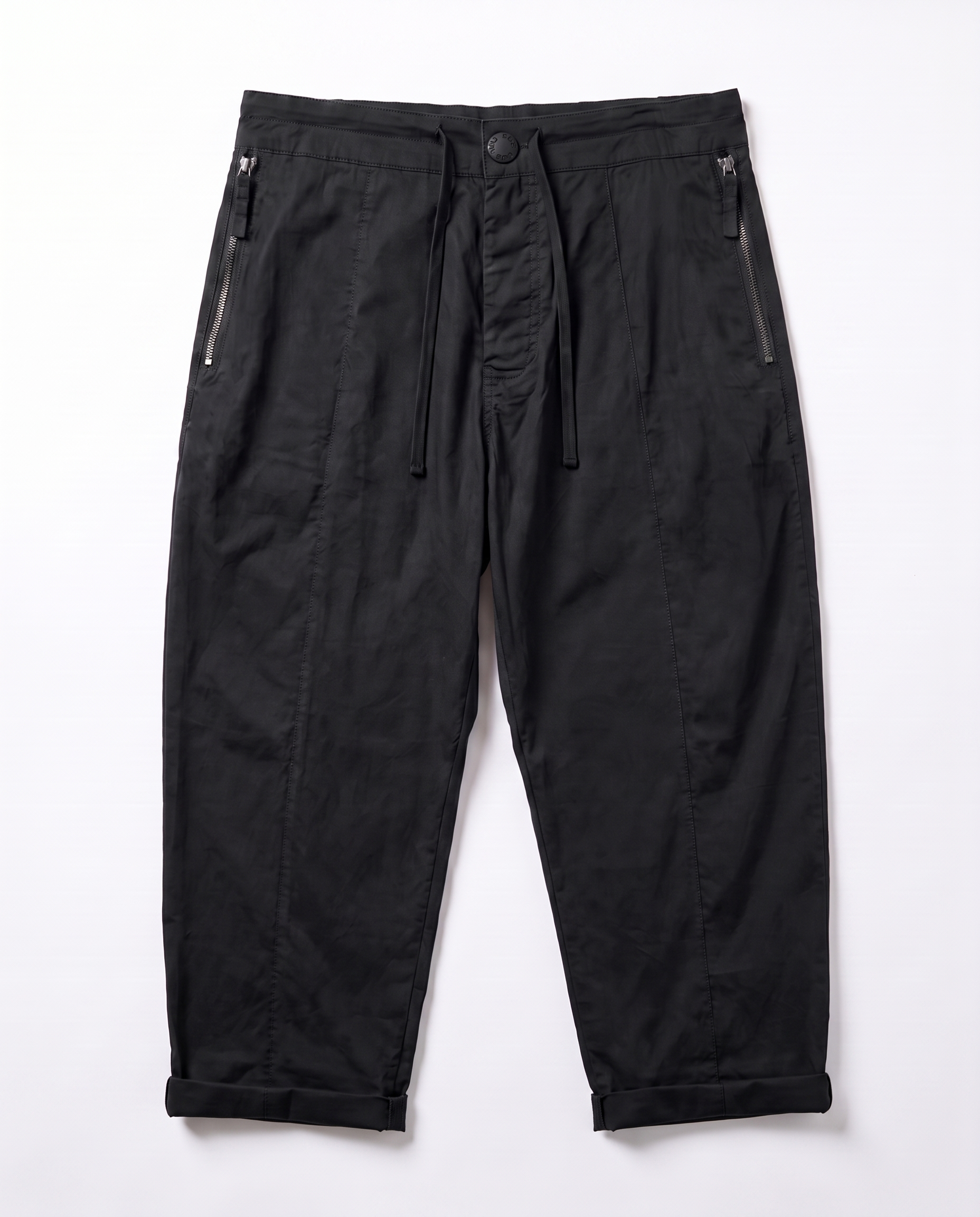 Zipper Pocket Ankle Pants in black
