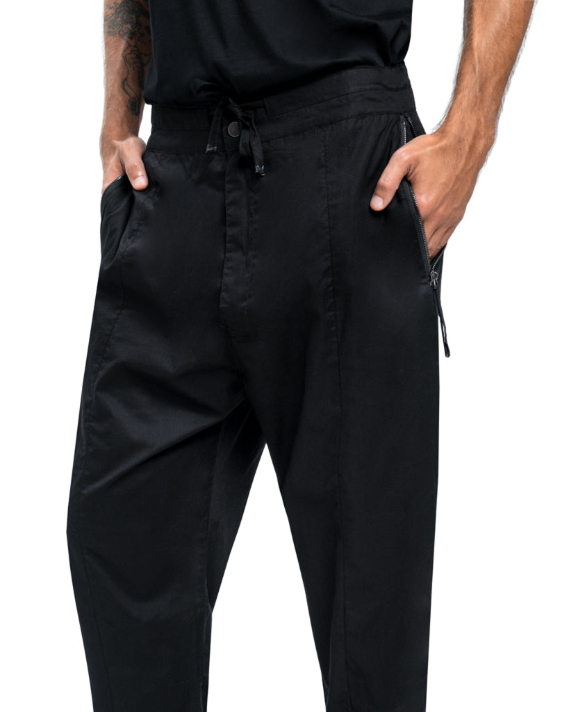 Line zipper pants in black - DESU clothing