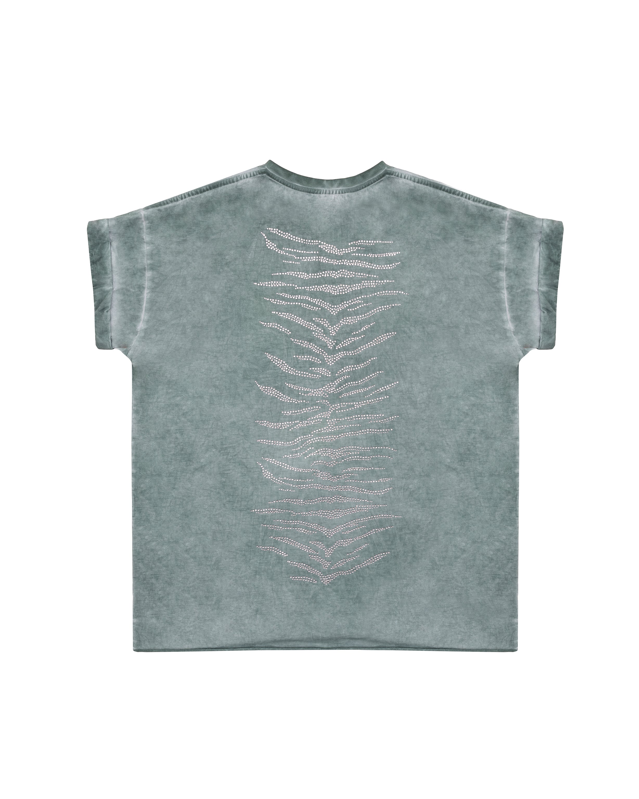 Rhinestone T-shirt in turquoise