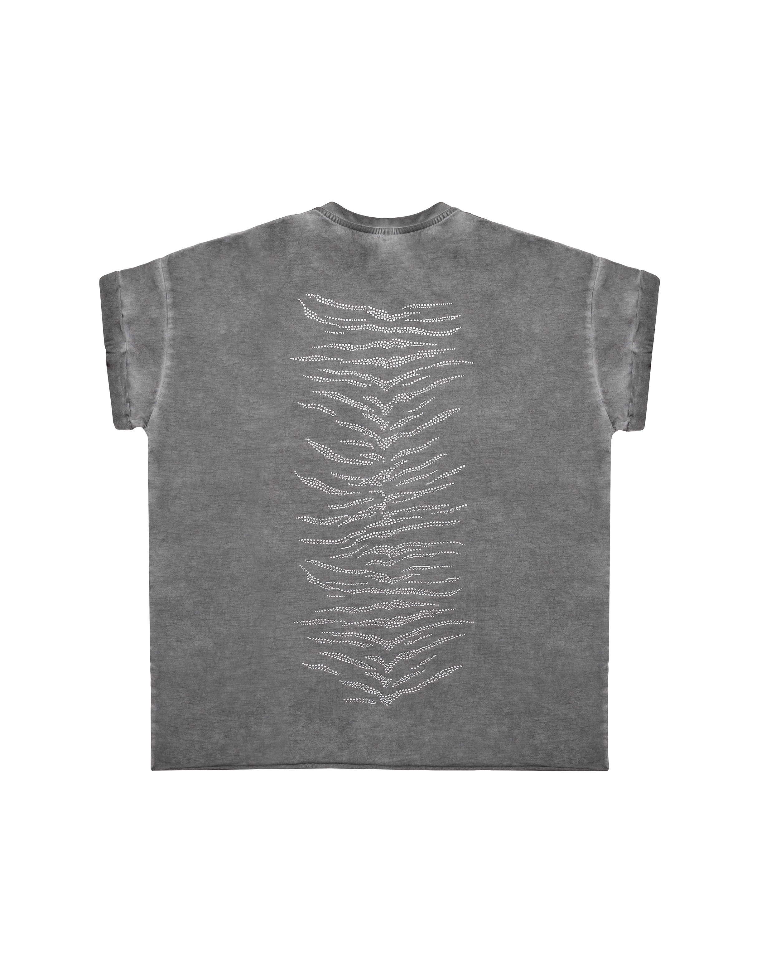 Rhinestone t-shirt in grey