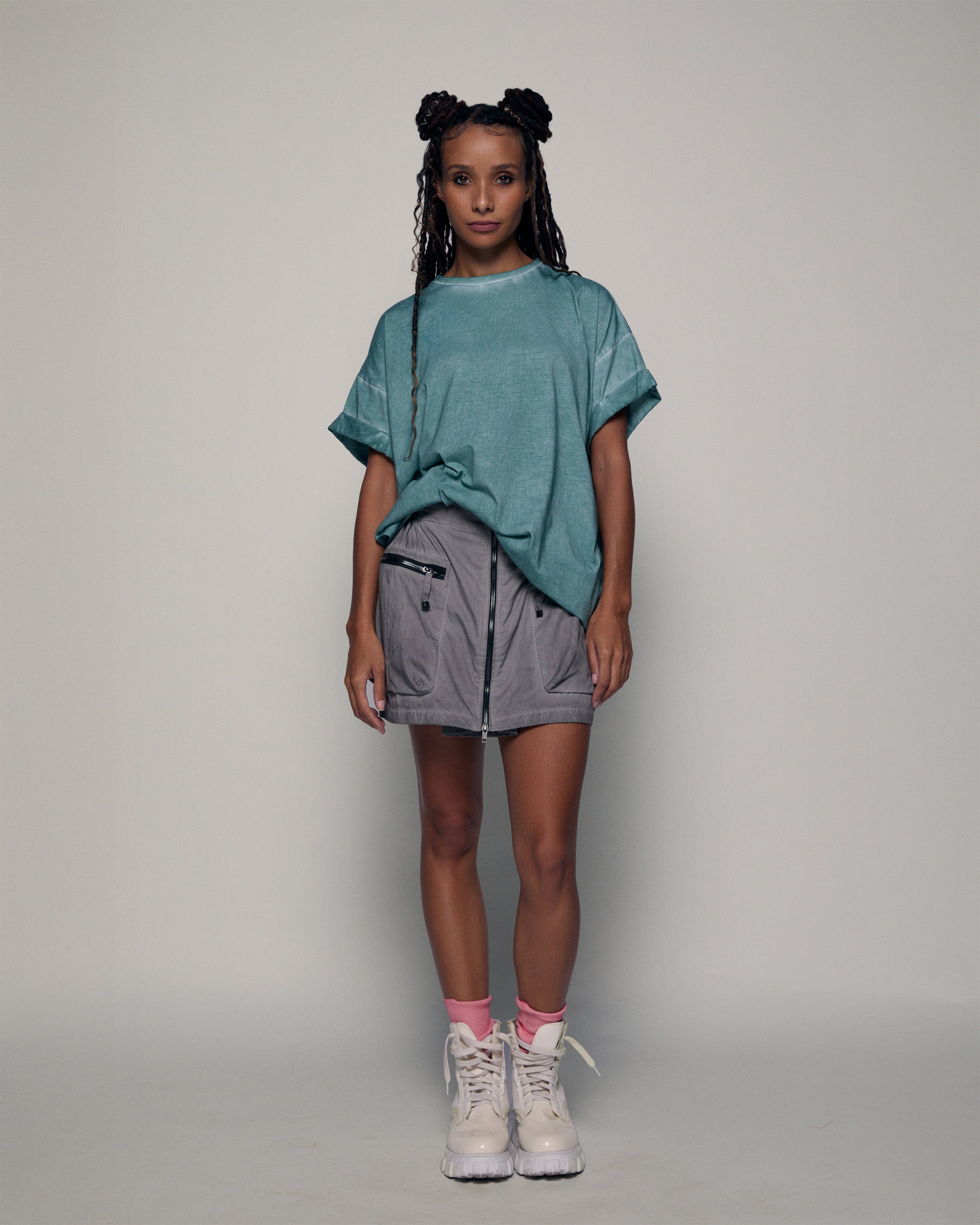 Rhinestone T-shirt in turquoise