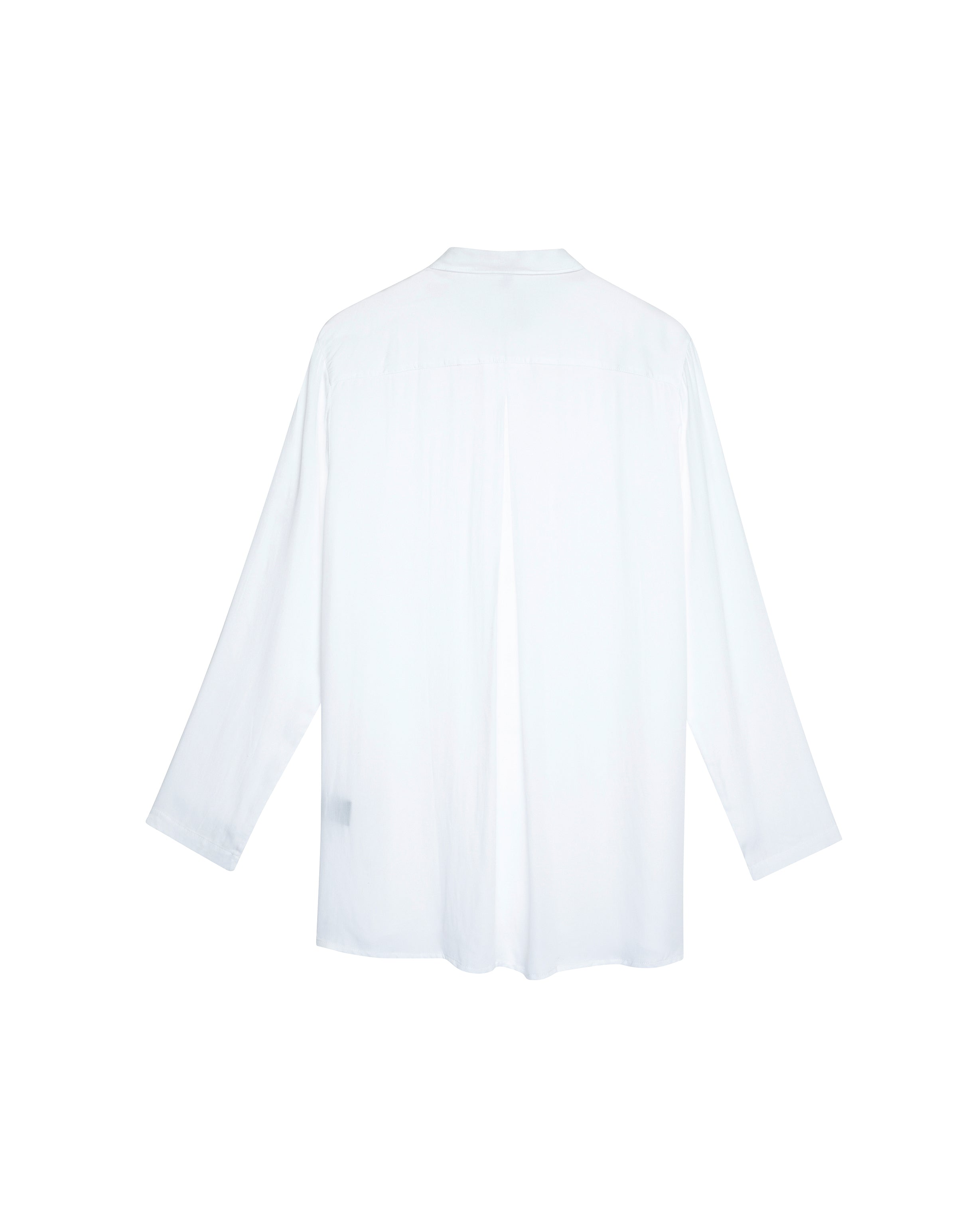 Sateen long sleeve shirt in white