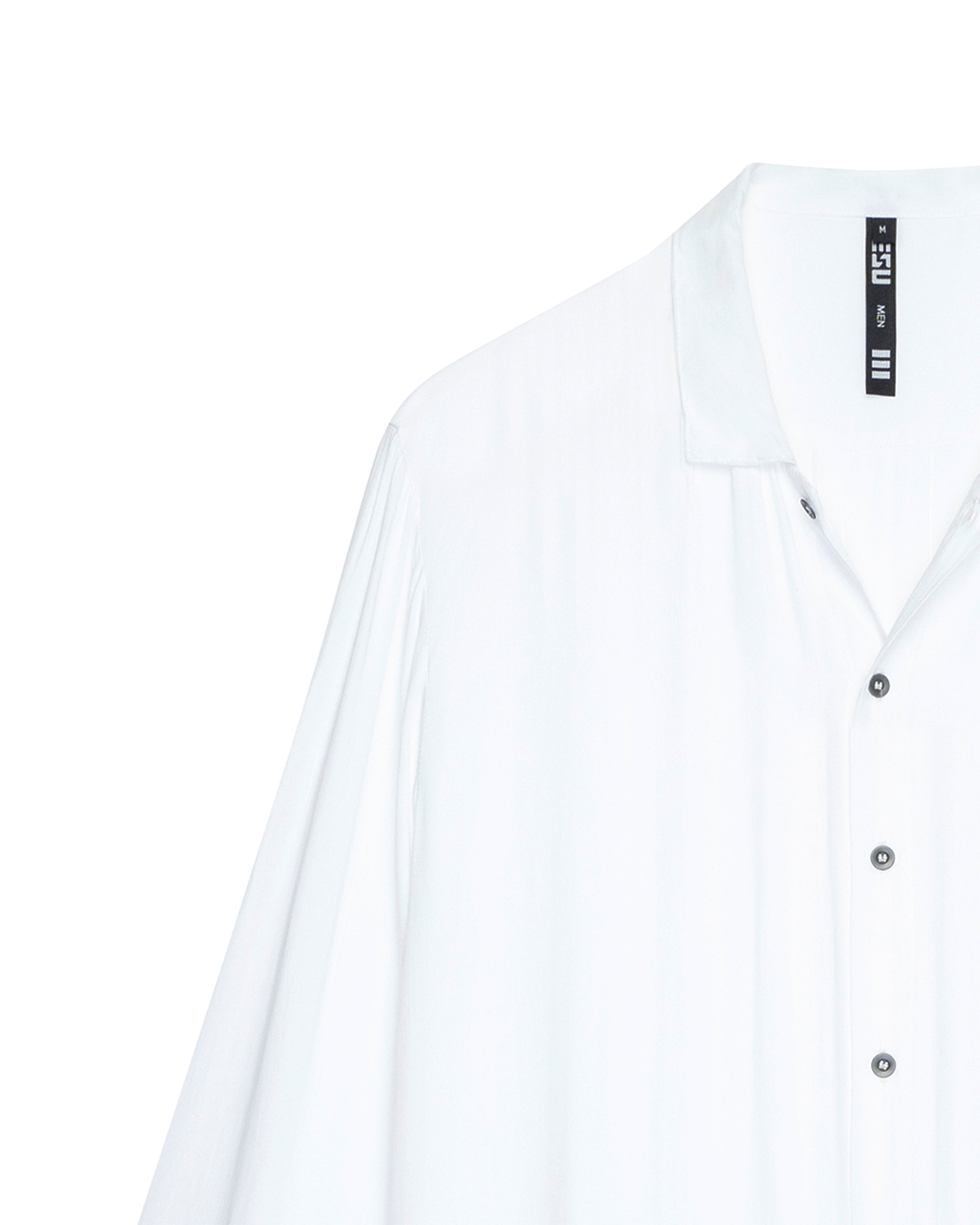 Sateen long sleeve shirt in white