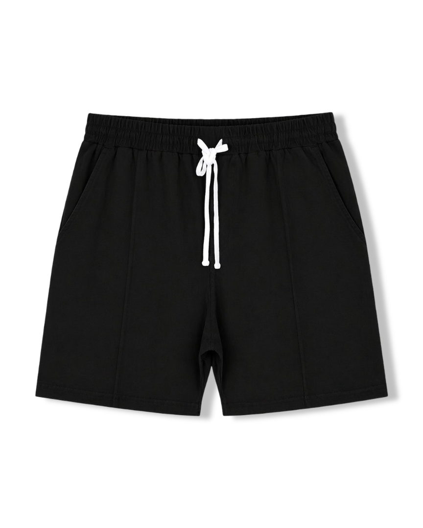 Boxer Shorts With White Drawstring In black