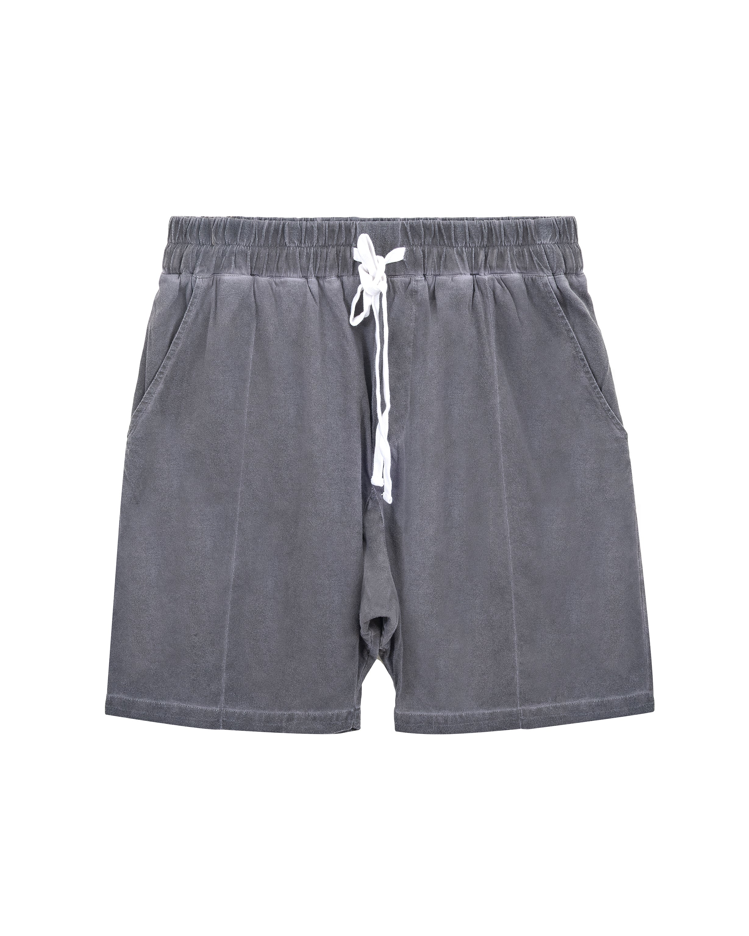 Boxer Shorts With White Drawstring In grey