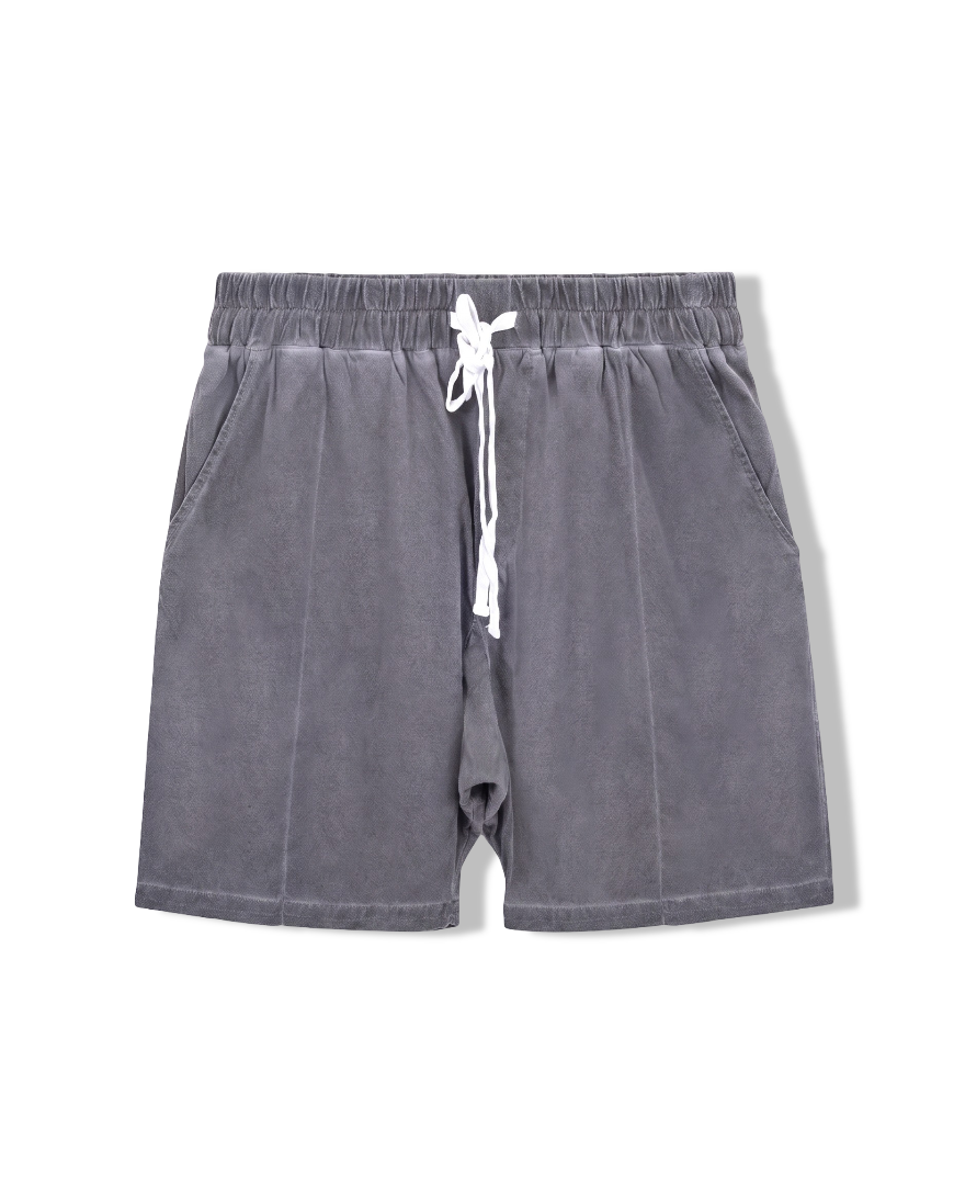 Boxer Shorts With White Drawstring In grey