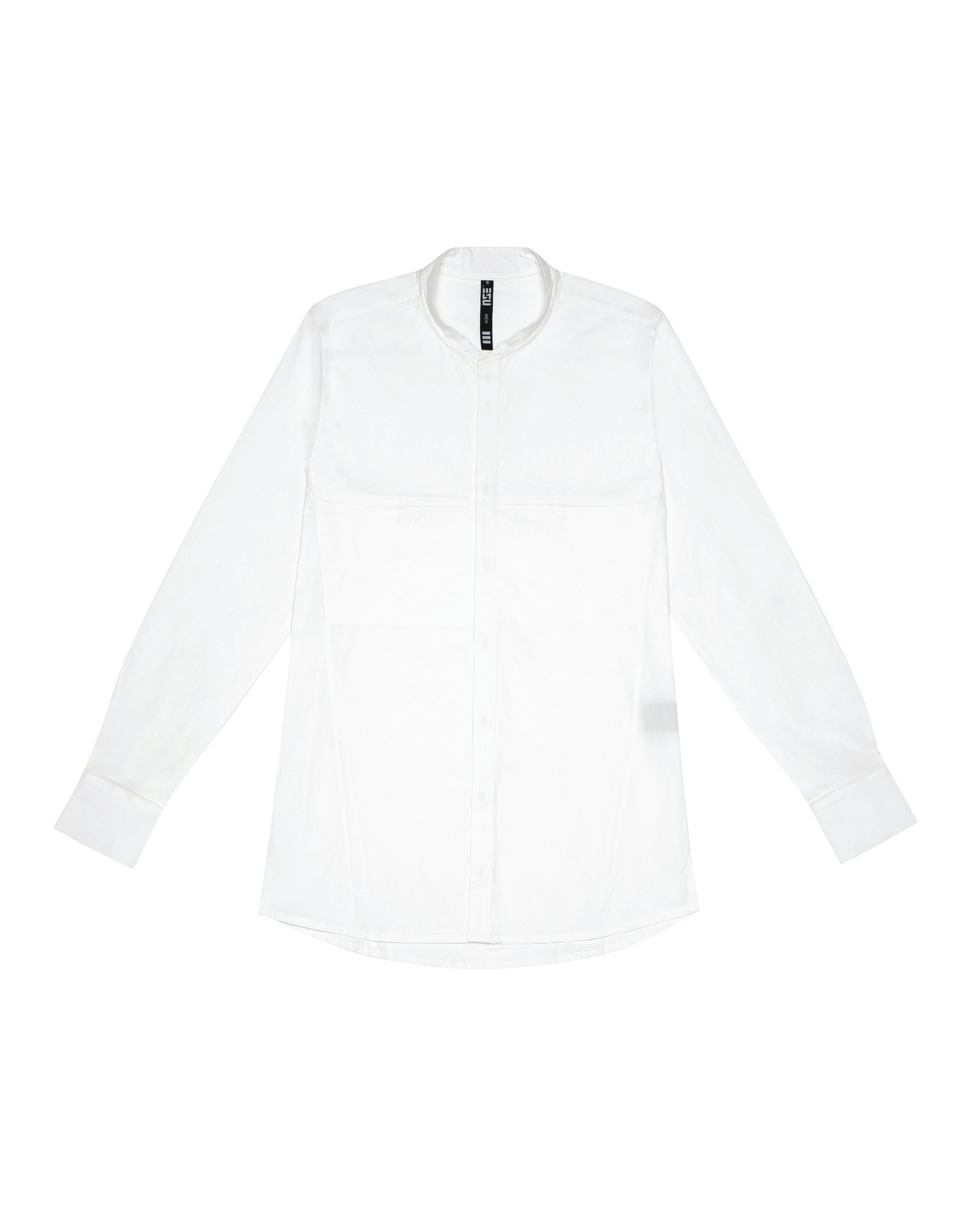 Stretchy cotton button up shirt in white