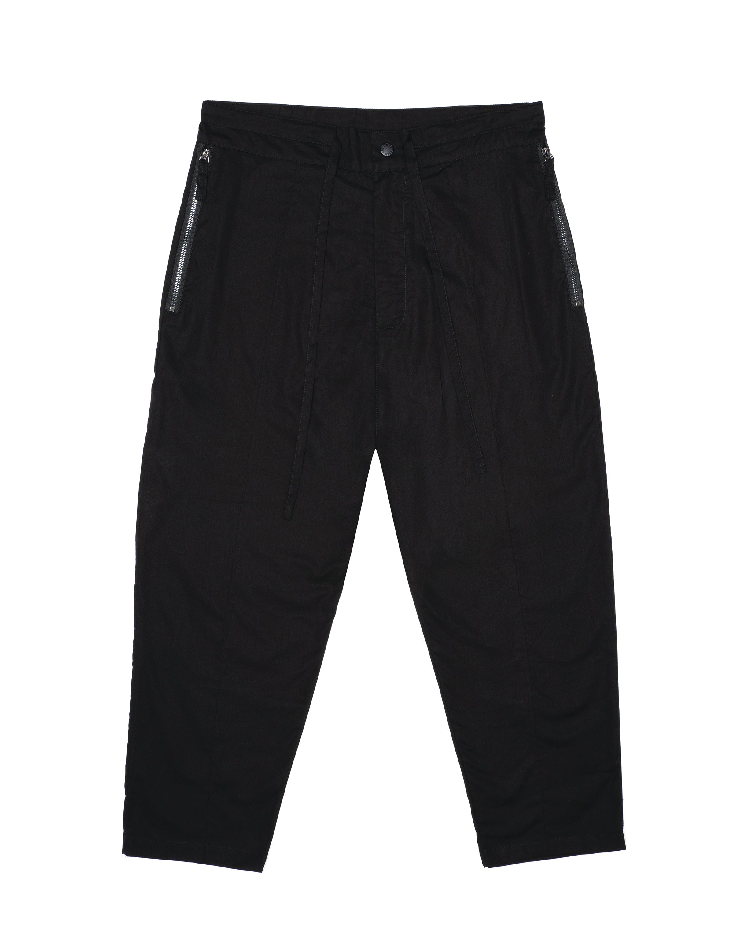 Zipper Pocket Ankle Pants in black