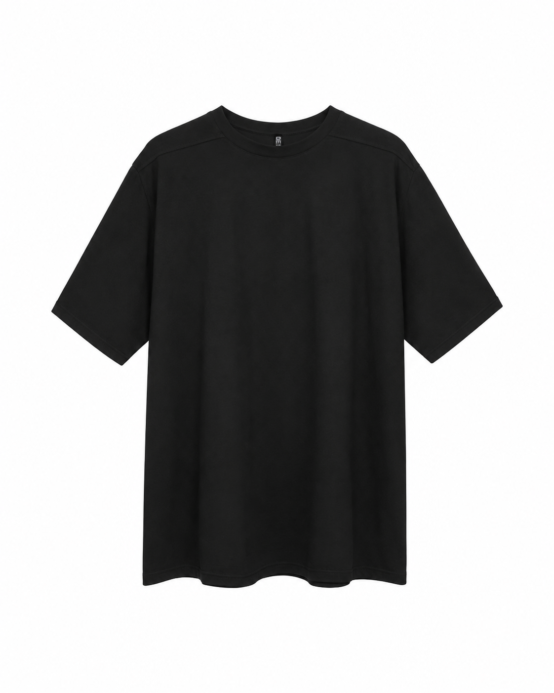 Offset seam T-shirt  in black