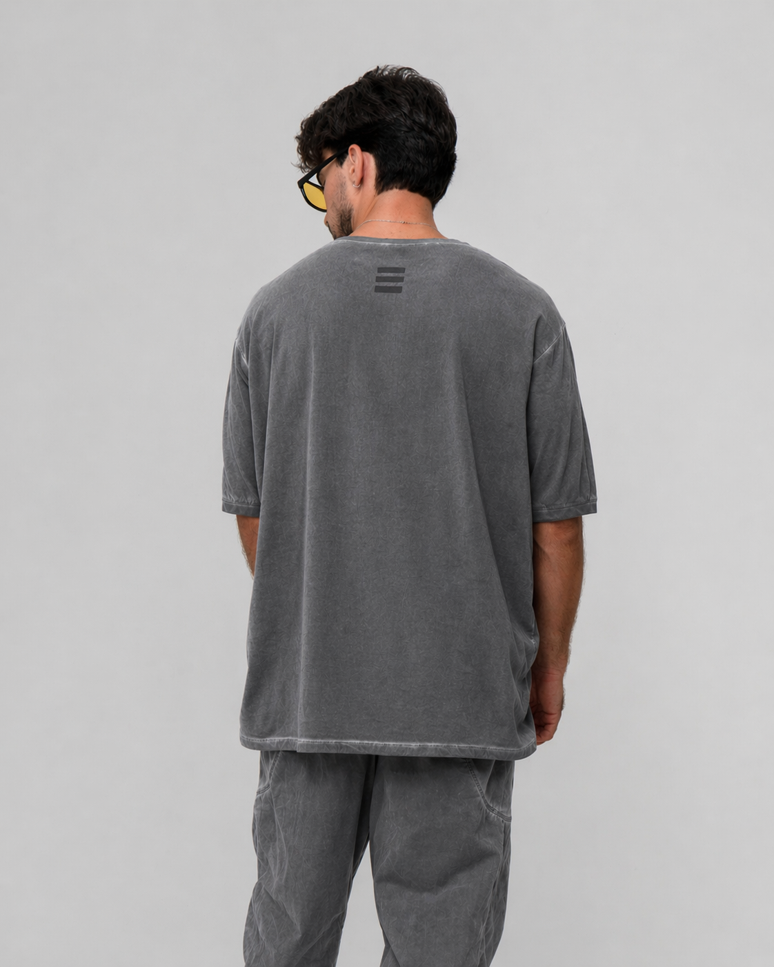 Offset seam T-shirt in grey