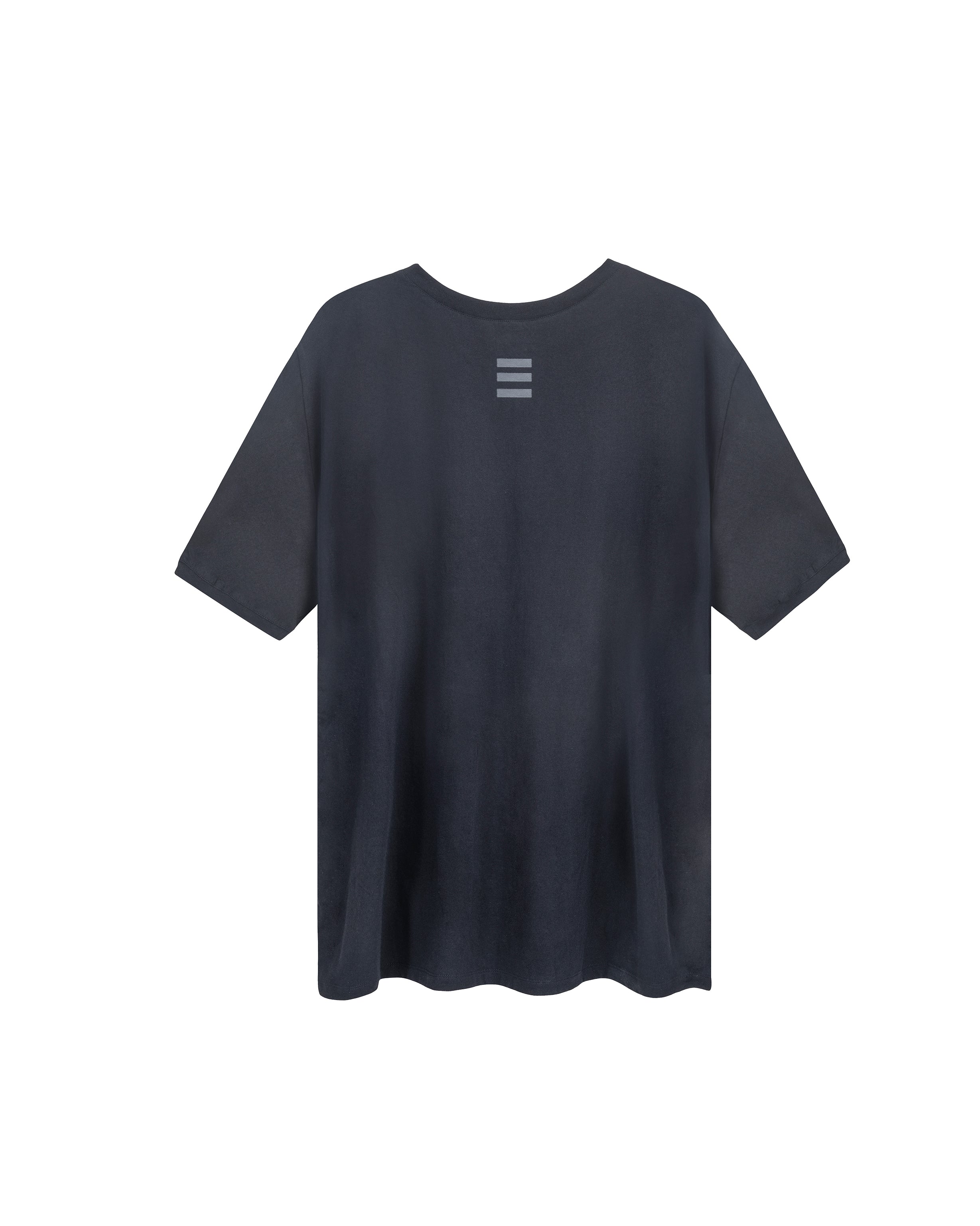 Offset seam T-shirt  in black