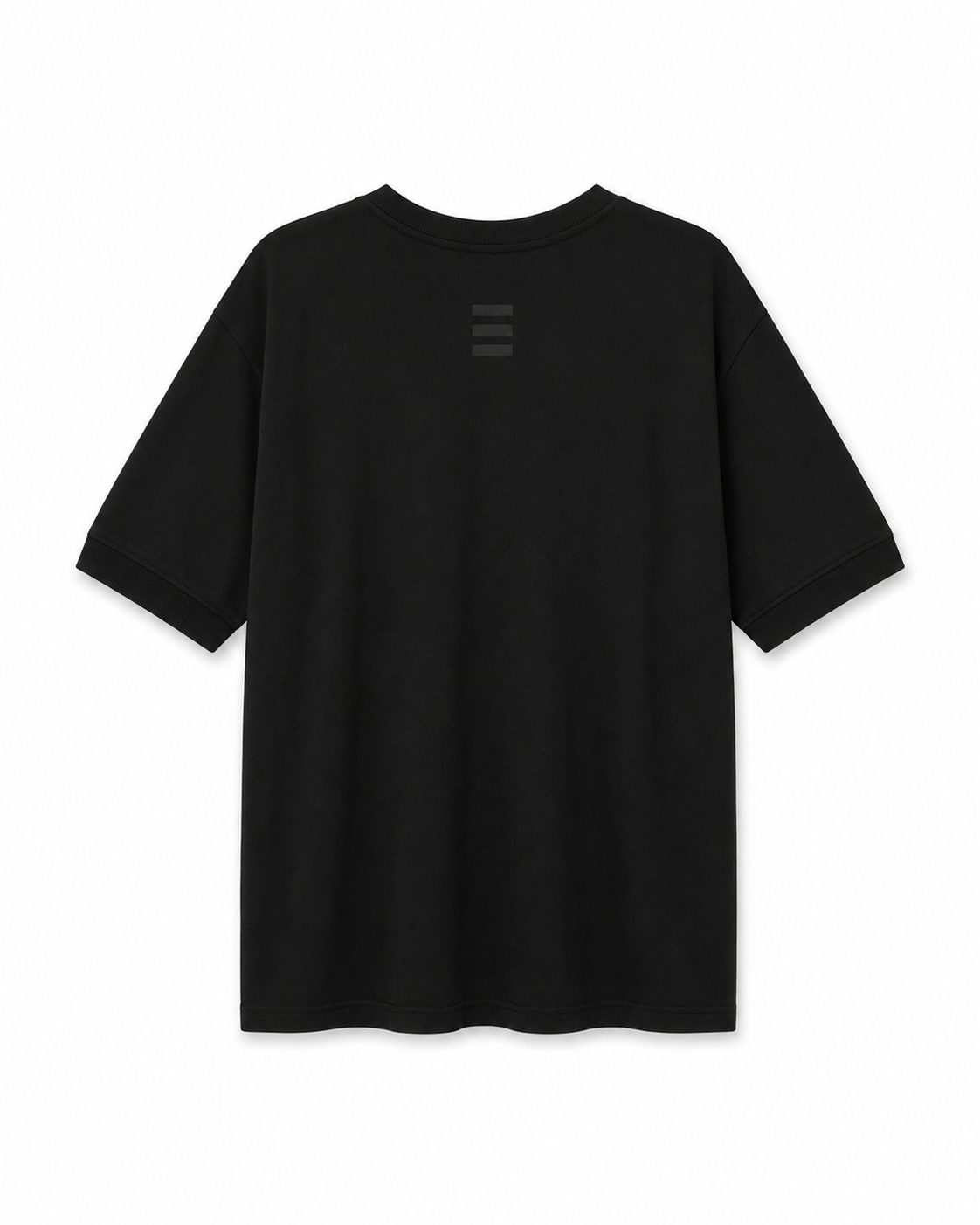 Offset seam T-shirt  in black