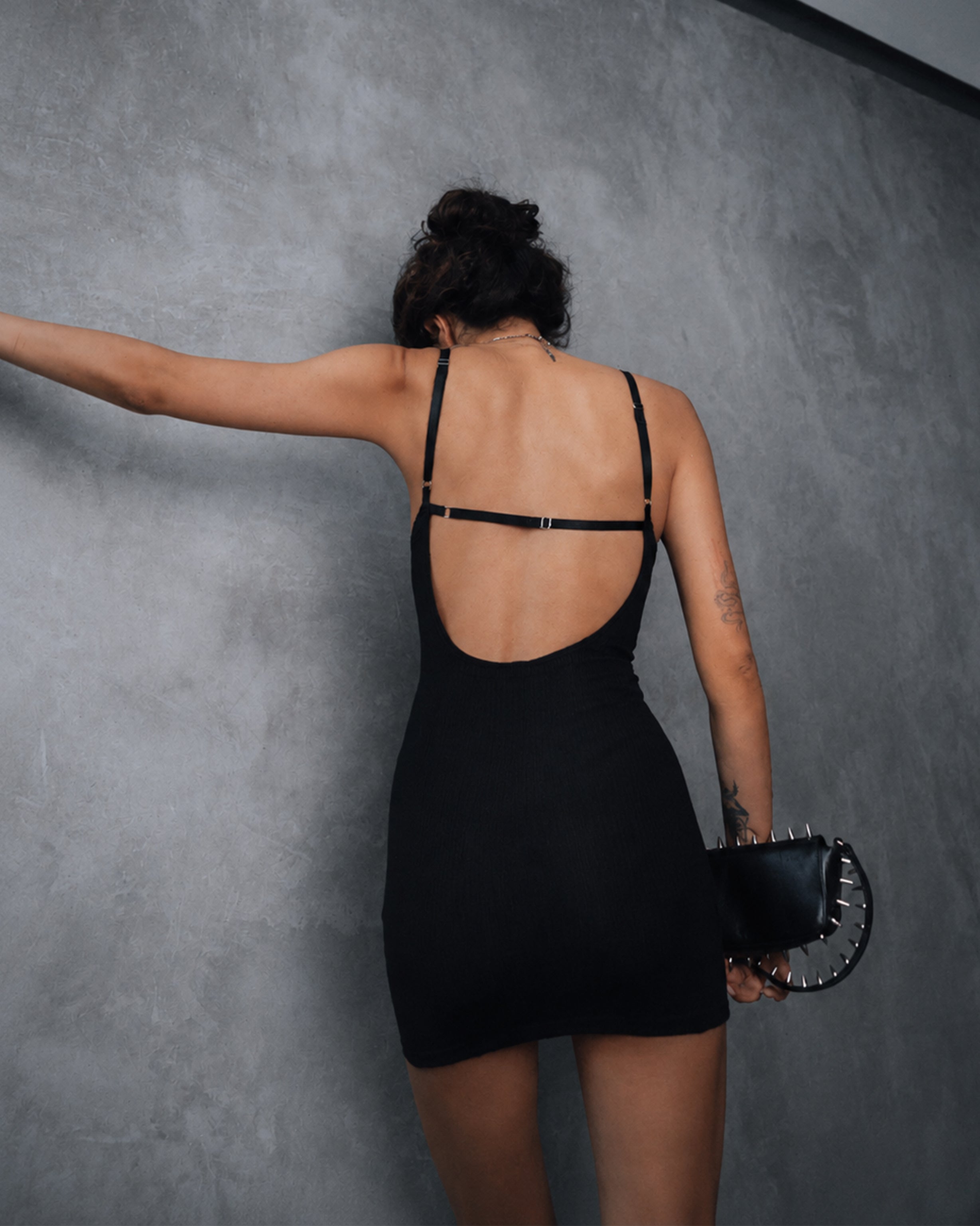 Sculpt mini dress in Black
