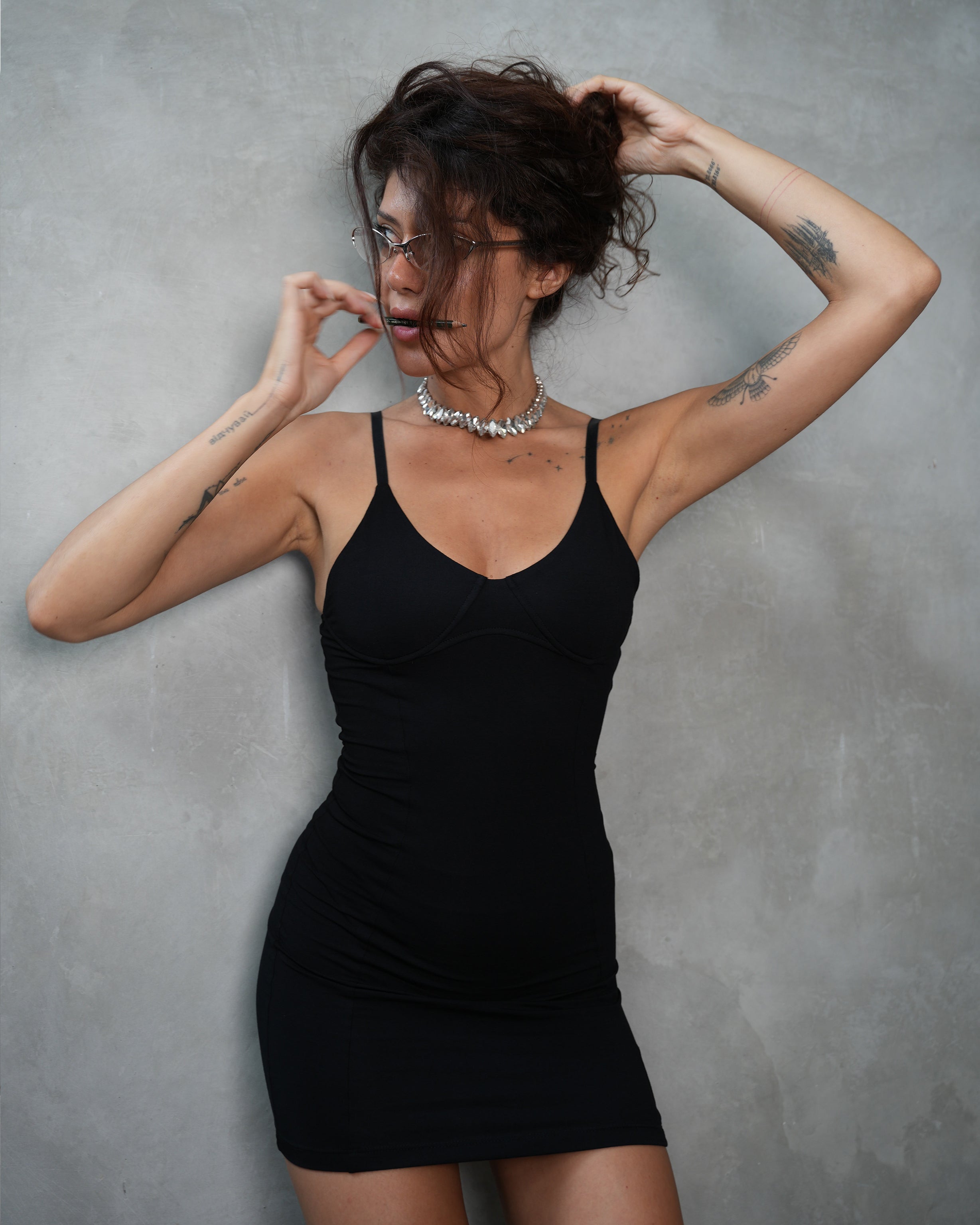 Sculpt mini dress in Black