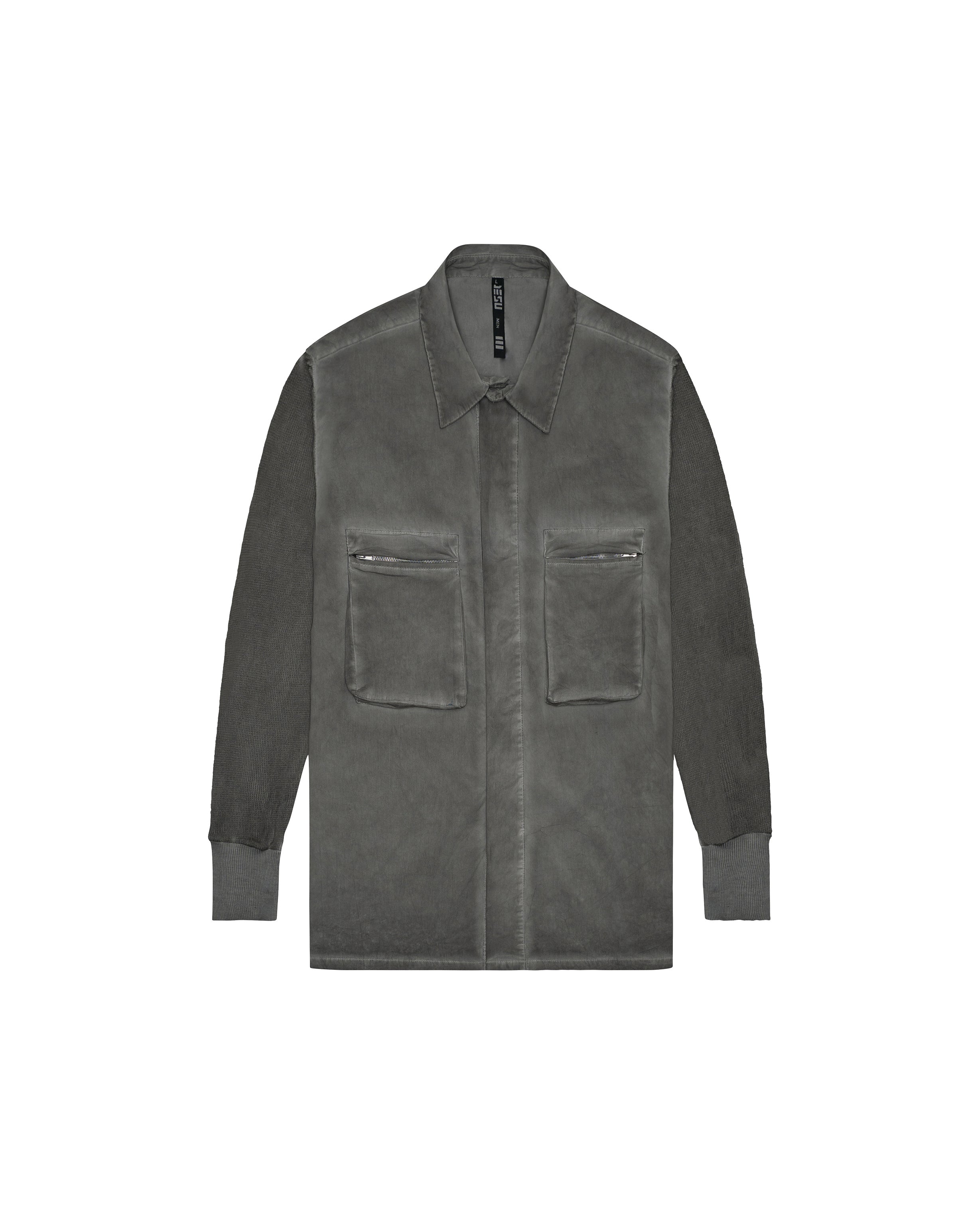 Shirt with front pockets in grey