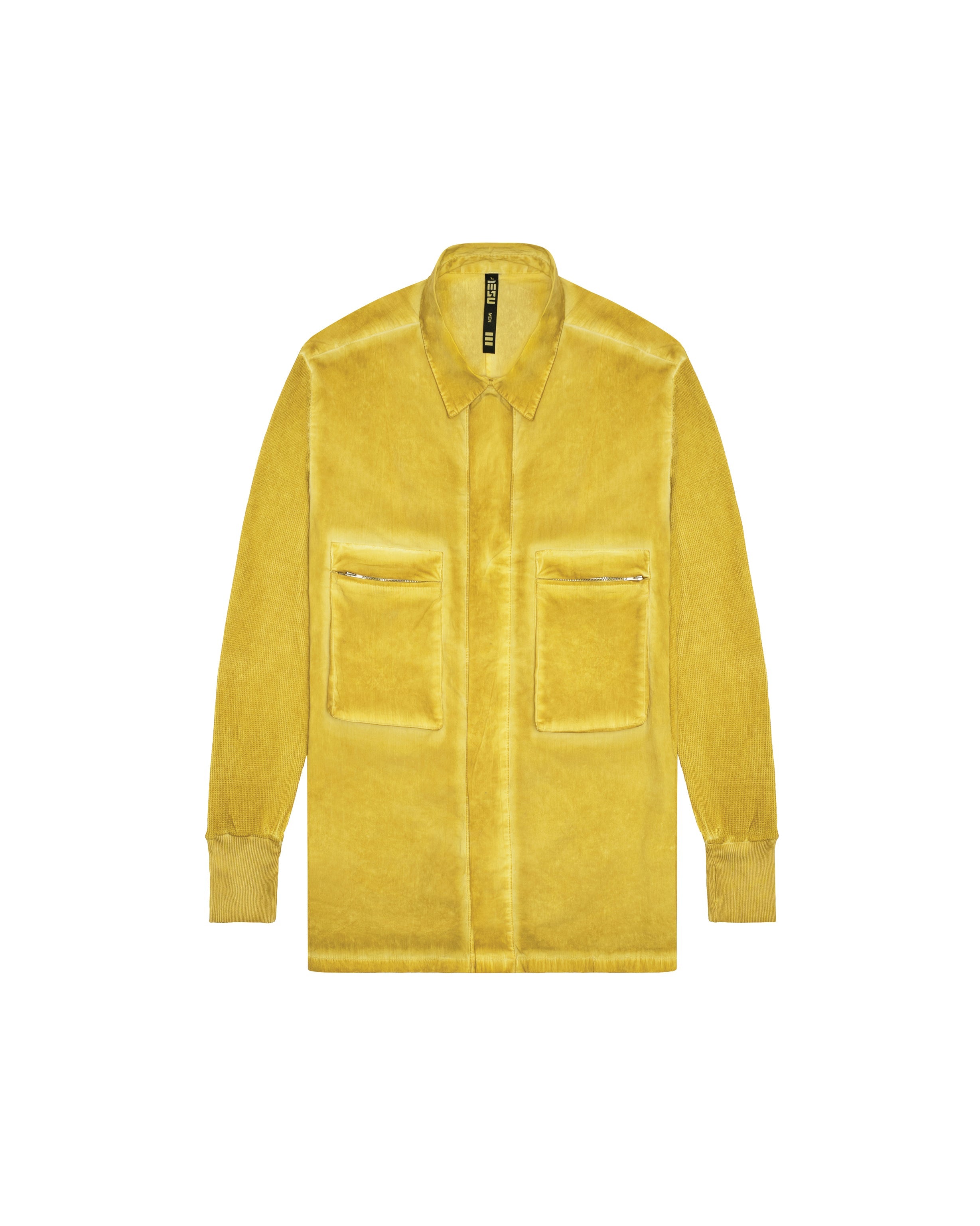 Shirt with front pockets in yellow