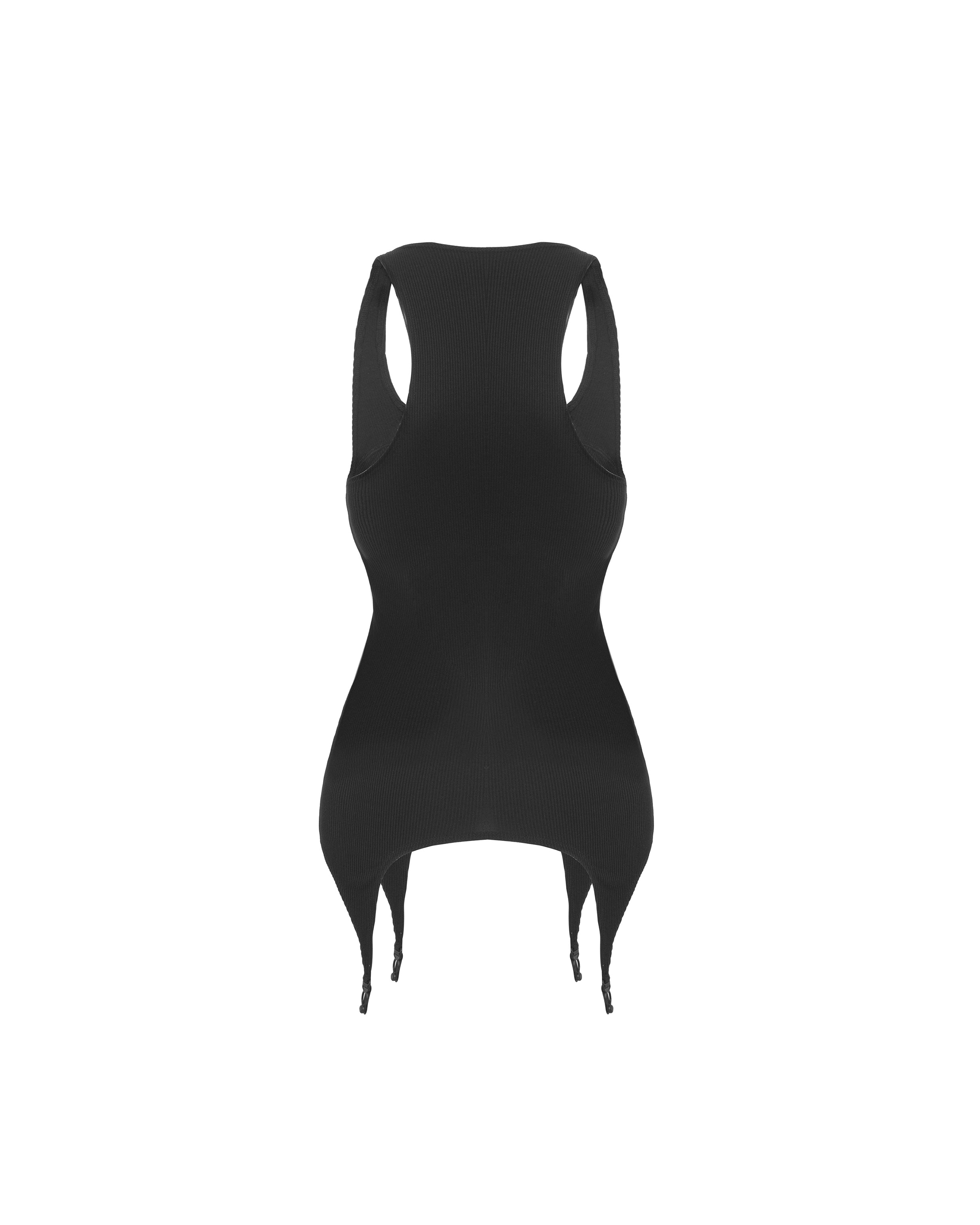 Suspender Rib Top in Black