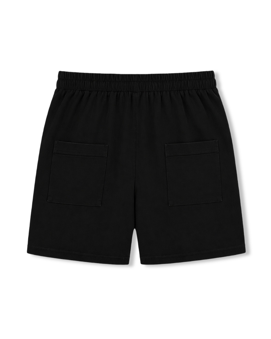 Boxer Shorts With White Drawstring In black