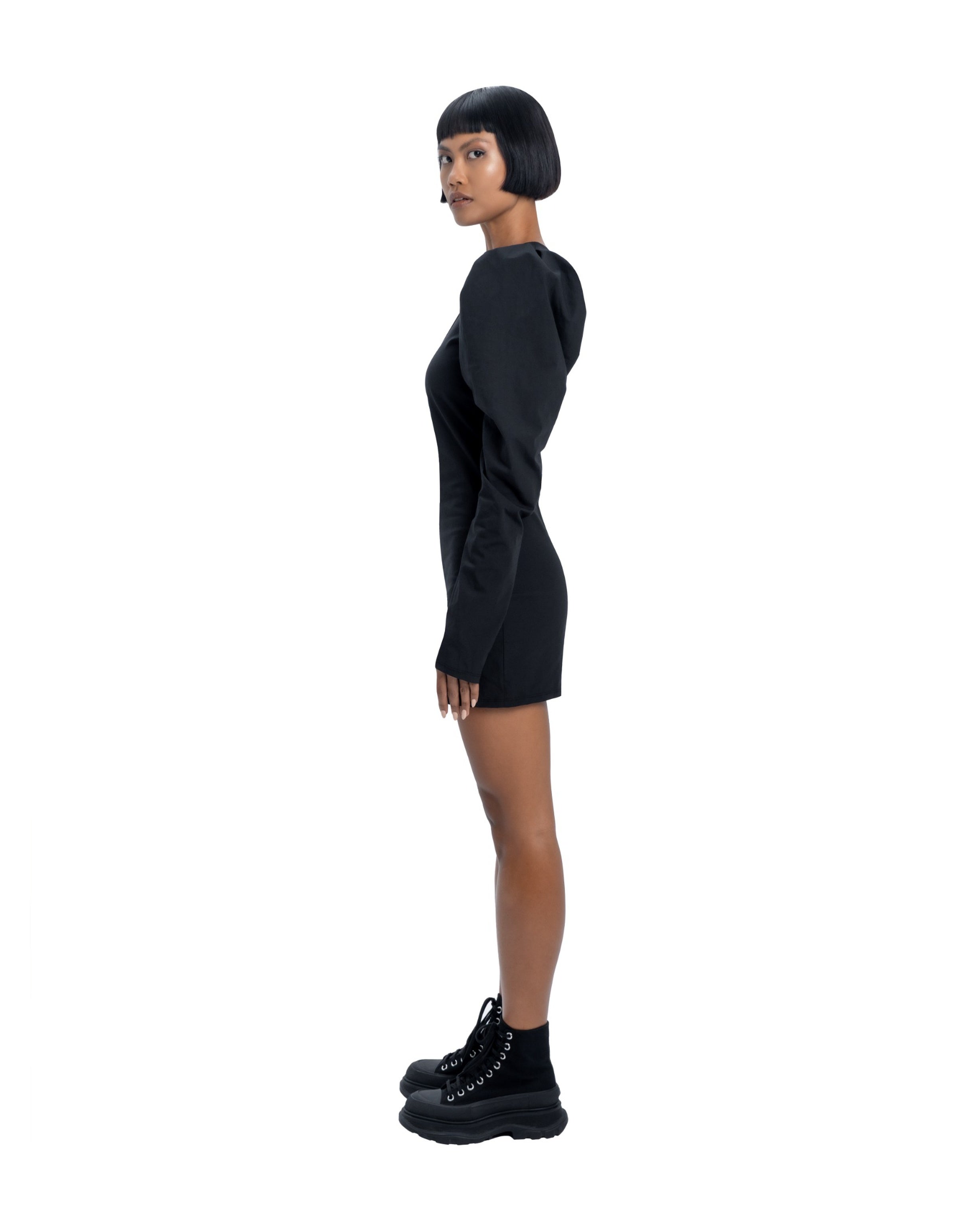 One shoulder dress in black
