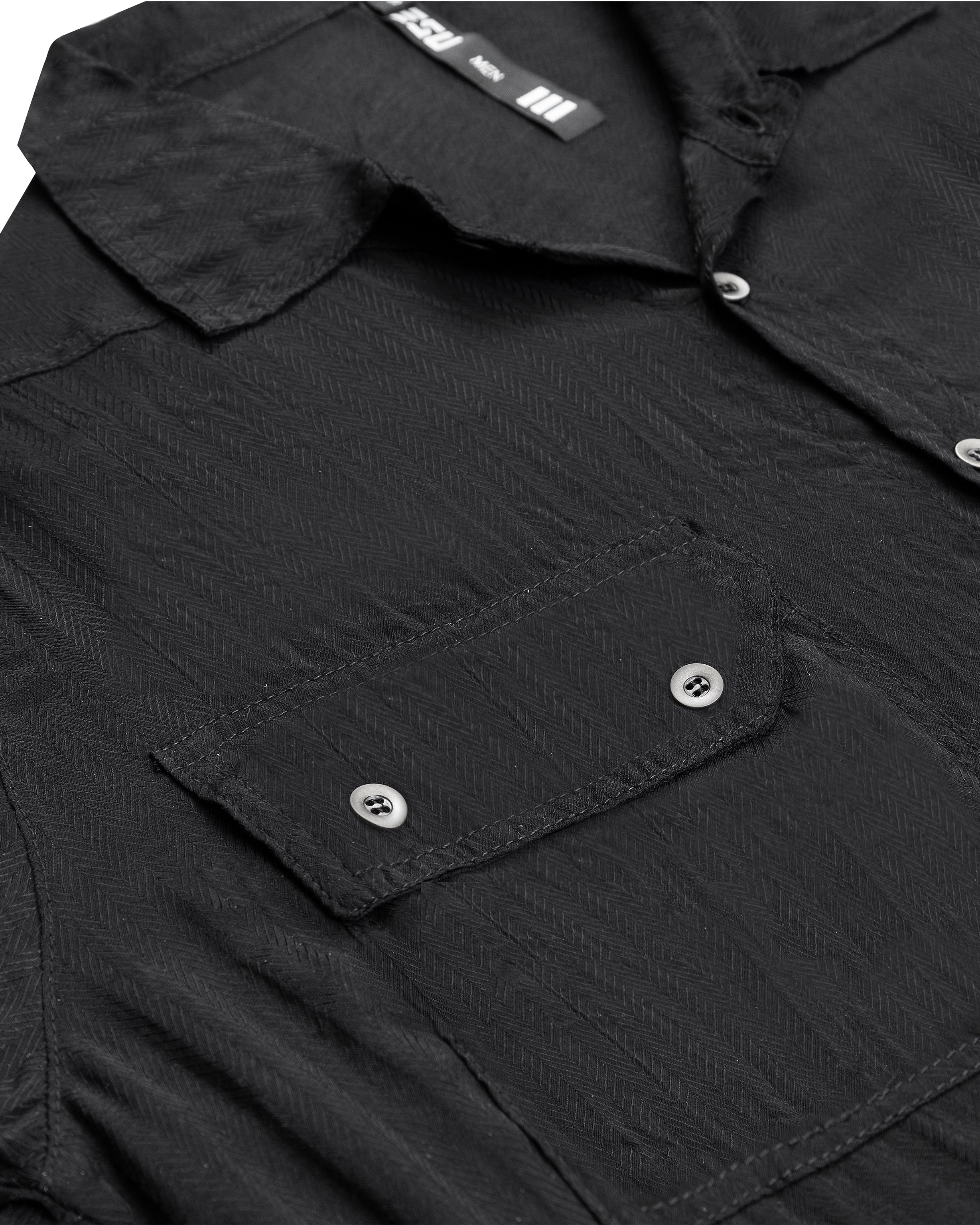 Front Pocket Button-up Shirt in black