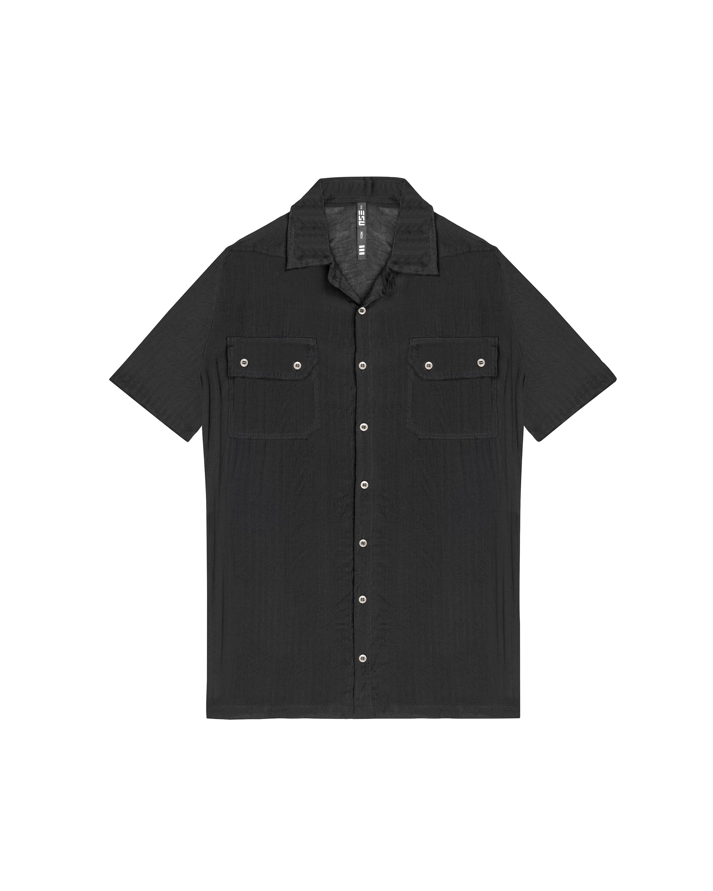 Front Pocket Button-up Shirt in black