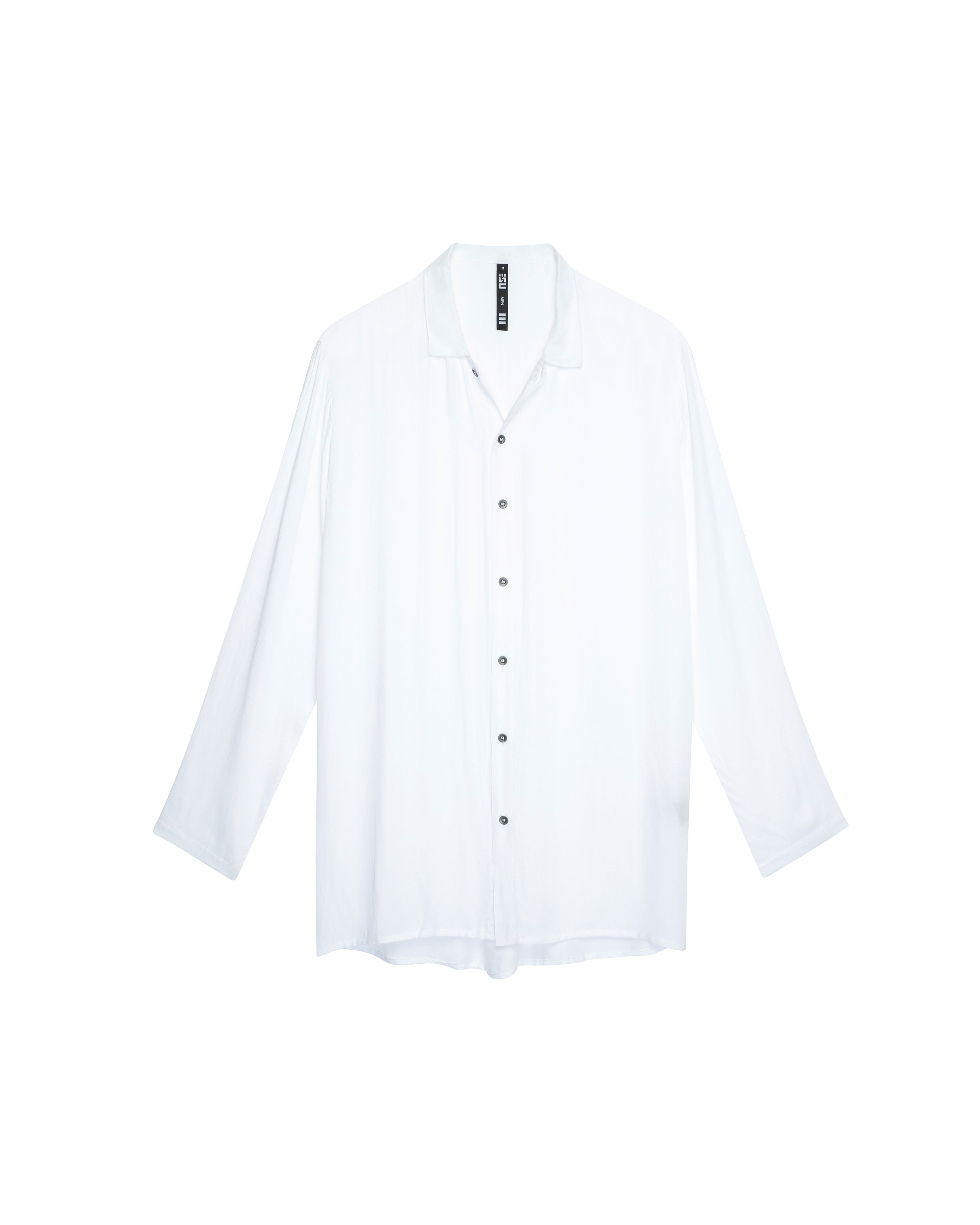 Sateen long sleeve shirt in white